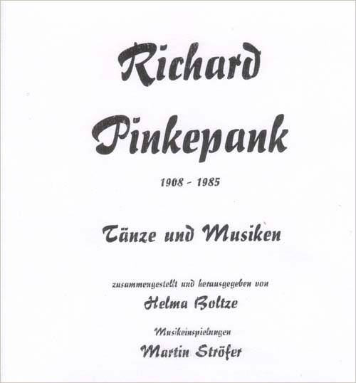 Richard Pinkepank - Tänze und Musiken – CD mit Buch